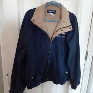 Jones Beach by Voss Sports Size medium long sleeve blue and tan warm windbreaker